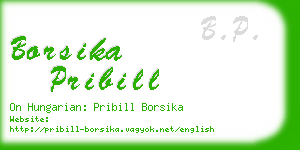 borsika pribill business card